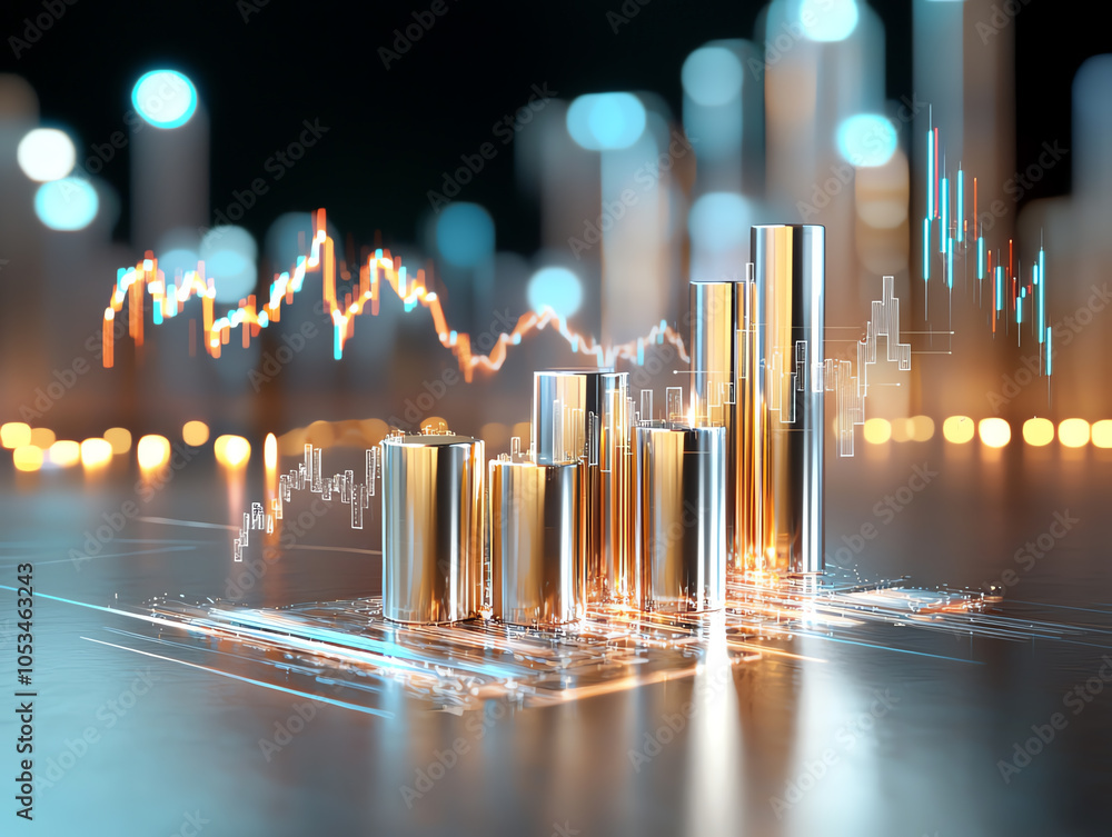 Poster exploring the intersection of gold bullion and digital economic projections a visual representation 