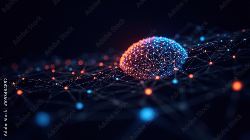 Aufkleber abstract brain concept with technology and ai elements
