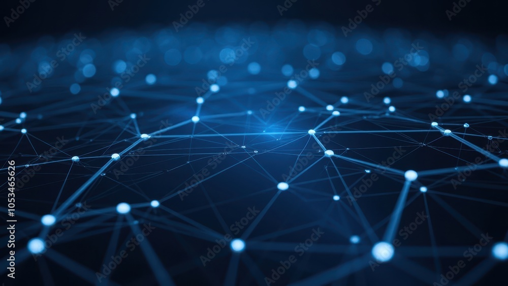Poster abstract technology network with dots and lines