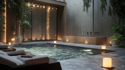 Tranquil Oasis: Indoor Pool and Spa Retreat 