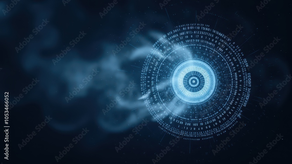 Aufkleber futuristic technology and ai data visualization concept