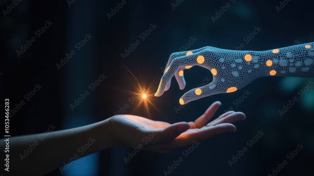 Poster interaction between human and technology in ai concepts