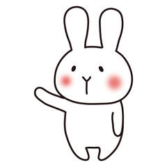 左を案内する白いうさぎ