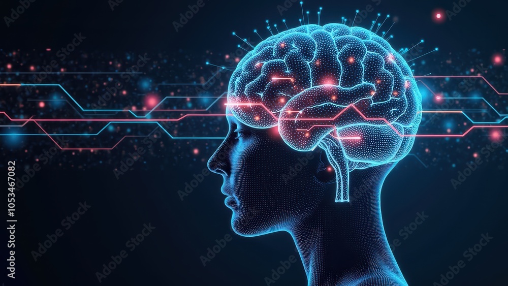 Poster conceptual design of ai and brain technology