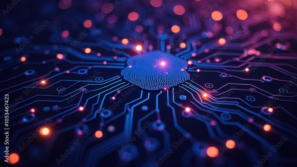 Aufkleber abstract technology background with ai concepts