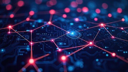 Obraz premium Abstract Connections in Digital Technology Landscape