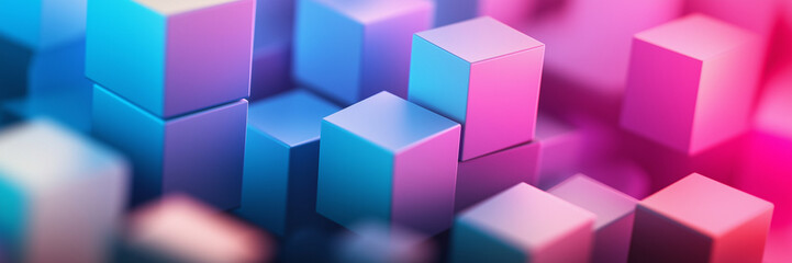 Obraz premium Abstract square boxes with random boxes 3D background banner.