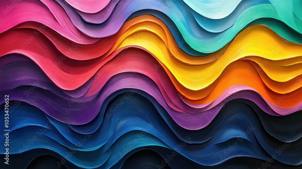Aufkleber repetitive patterns of colorful waves
