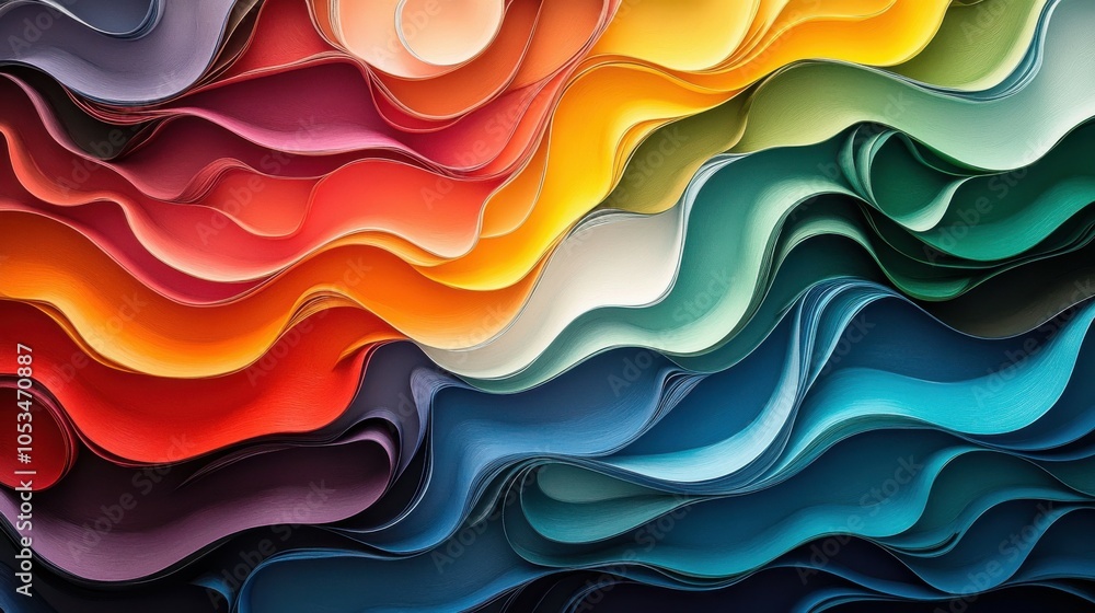 Aufkleber repetitive patterns of colorful waves