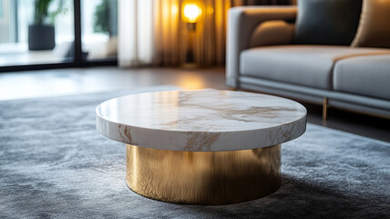 Fototapeta premium Modern coffee table in stylish living room.