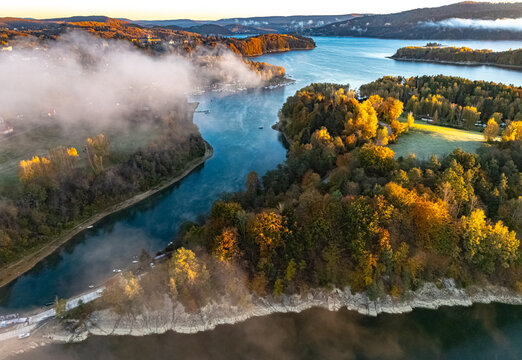View of Lake Solina in Bieszczady Mountains, Poland