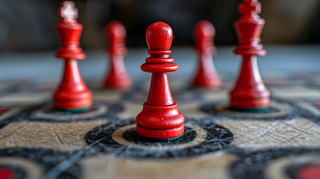 chess pieces on target board precision and focus marketing strategy