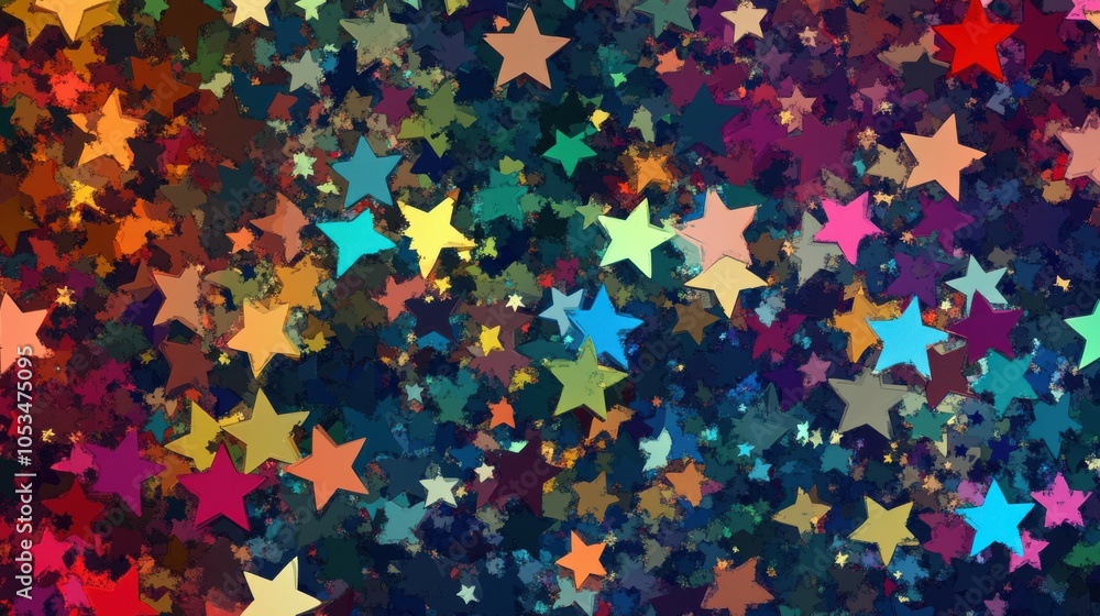 Poster repetitive patterns of colorful stars
