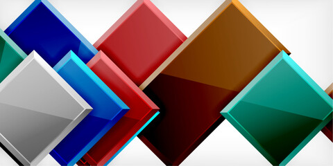 Square shape color abstract geometry. Vector Illustration For Wallpaper, Banner, Background, Card, Book Illustration, landing page