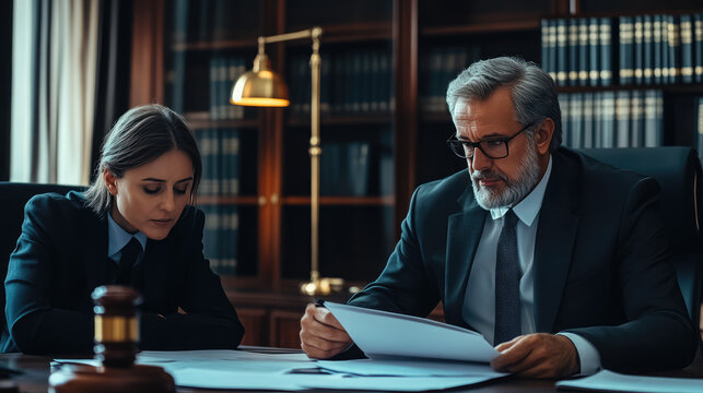 attorney  and his paralegal  are discussing about the case they are doing  mediation process