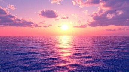 Naklejka premium Ocean horizon at sunrise