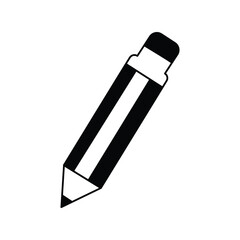 pencil glyph icon with white background vector stock illustration