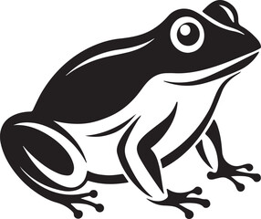 Obraz premium Frog silhouette, toad vector icon, isolated black silhouette of a frog