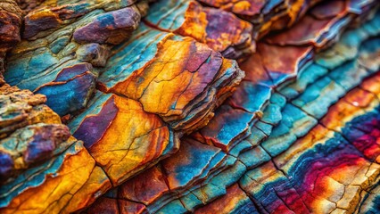 Close-Up of Textured Rock Surface with Vibrant Colors and Intricate Patterns for Stunning Backgrounds and Design Projects