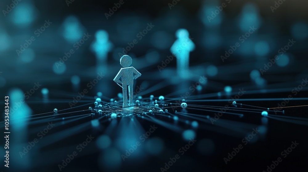 Poster exploring the digital connections of people in a networked world through innovative technology