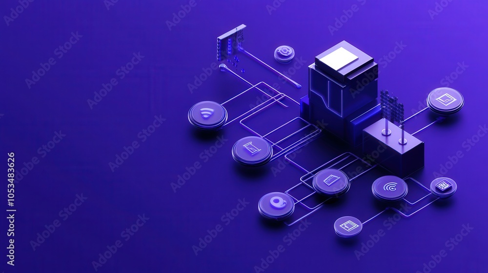 Aufkleber innovative technology infrastructure with wireless connectivity and smart devices integration