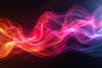 Abstract colorful waves flowing in dark background