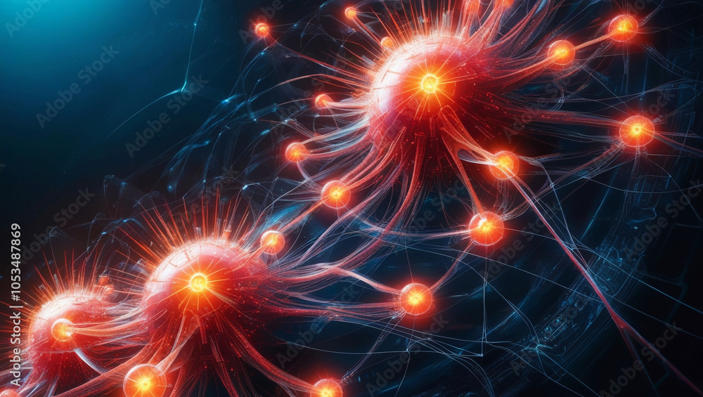 Poster a mesmerizing high resolution depiction of connected nodes