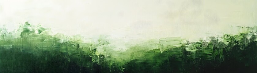 Obraz premium Abstract Green and White Oil Painting on Canvas