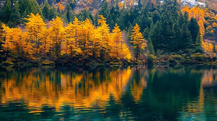 A lake surrounded by trees in the middle of a forest
