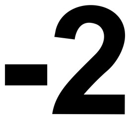 Black and white number two sign