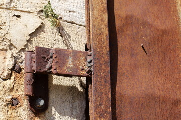 Old and rusty metal products.