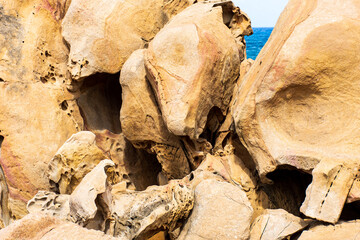 Close-up of rock formation.