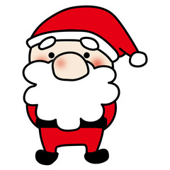 後ろで手を組むお鼻の大きなサンタクロース