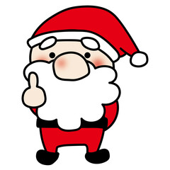 人差し指を立てるお鼻の大きなサンタクロース