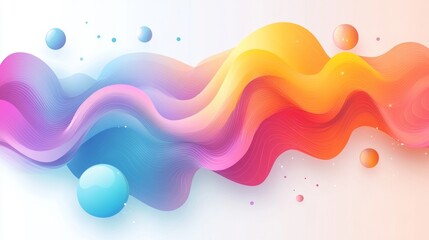 Abstract vector illustration with colorful shapes and white space