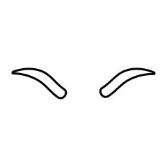 Brows icon vector. Eyebrow illustration sign. Forehead symbol or logo.