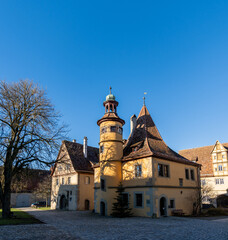 Old buildings of Medieval Rothenburg town. Europe