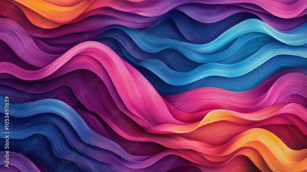 Poster repetitive patterns of colorful waves