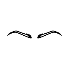 Brows icon vector. Eyebrow illustration sign. Forehead symbol or logo.