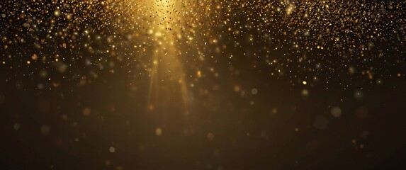 Golden Glitter and Light Beam: Abstract background with shimmering gold particles and a radiant light beam. Perfect for celebratory, luxurious, or magical themes.