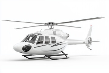 white helicopter isolated on white background