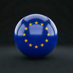 European union sphere icon on dark background for design and print projects