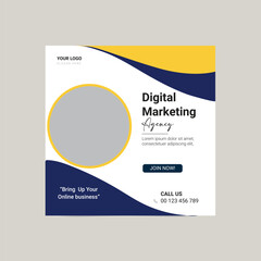 Digital business marketing banner for social media post template