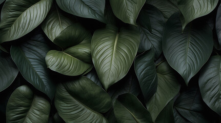 Lush Green Leaf Close-Up with Unique Textures. Captivating Exotic Floral Background for Nature Themes