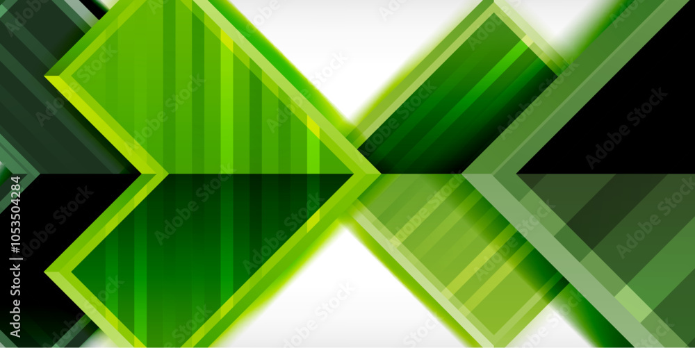 Aufkleber Arrow symbols created with 3d effects and line texture geometric abstract background