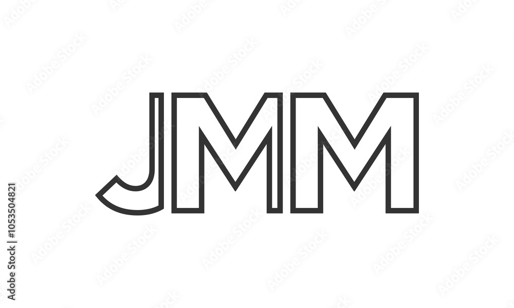 Poster jmm logo design template with strong and modern bold text. initial based vector logotype featuring s