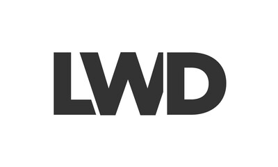 LWD logo design template with strong and modern bold text. Initial based vector logotype featuring simple and minimal typography. Trendy company identity.