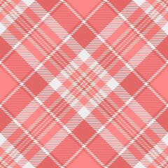 Robe check texture plaid, wool tartan seamless vector. Industry background textile pattern fabric in red and white colors.