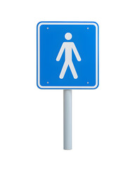A pedestrian zone sign isolated on white background