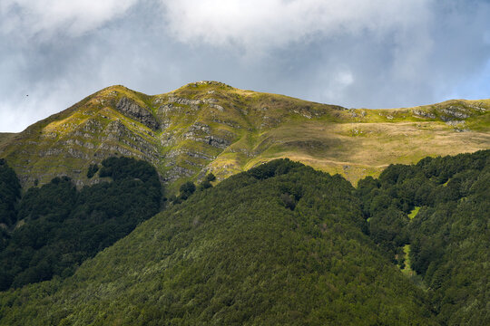 Summer landscape of Parco Nazionale dell'Appennino Tosco-Emiliano, seen from Lagastrello Pass, Italy, Europe.